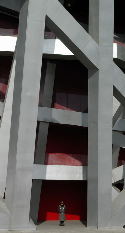 Guard at the Birds Nest Stadium, Beijing (2008)